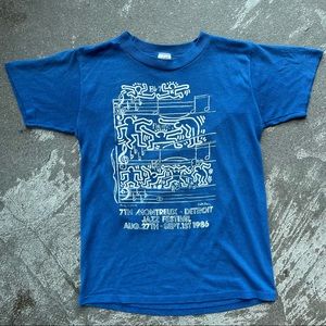 Vtg 1986 Keith Haring x Andy Warhol Detroit Montreux Jazz Festival USA T shirt